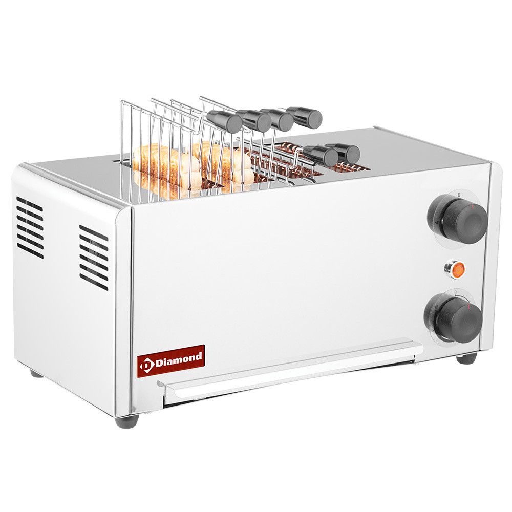 Toaster croque-monsieur 4 pinces DIAMOND - Professionnel en acier inox
