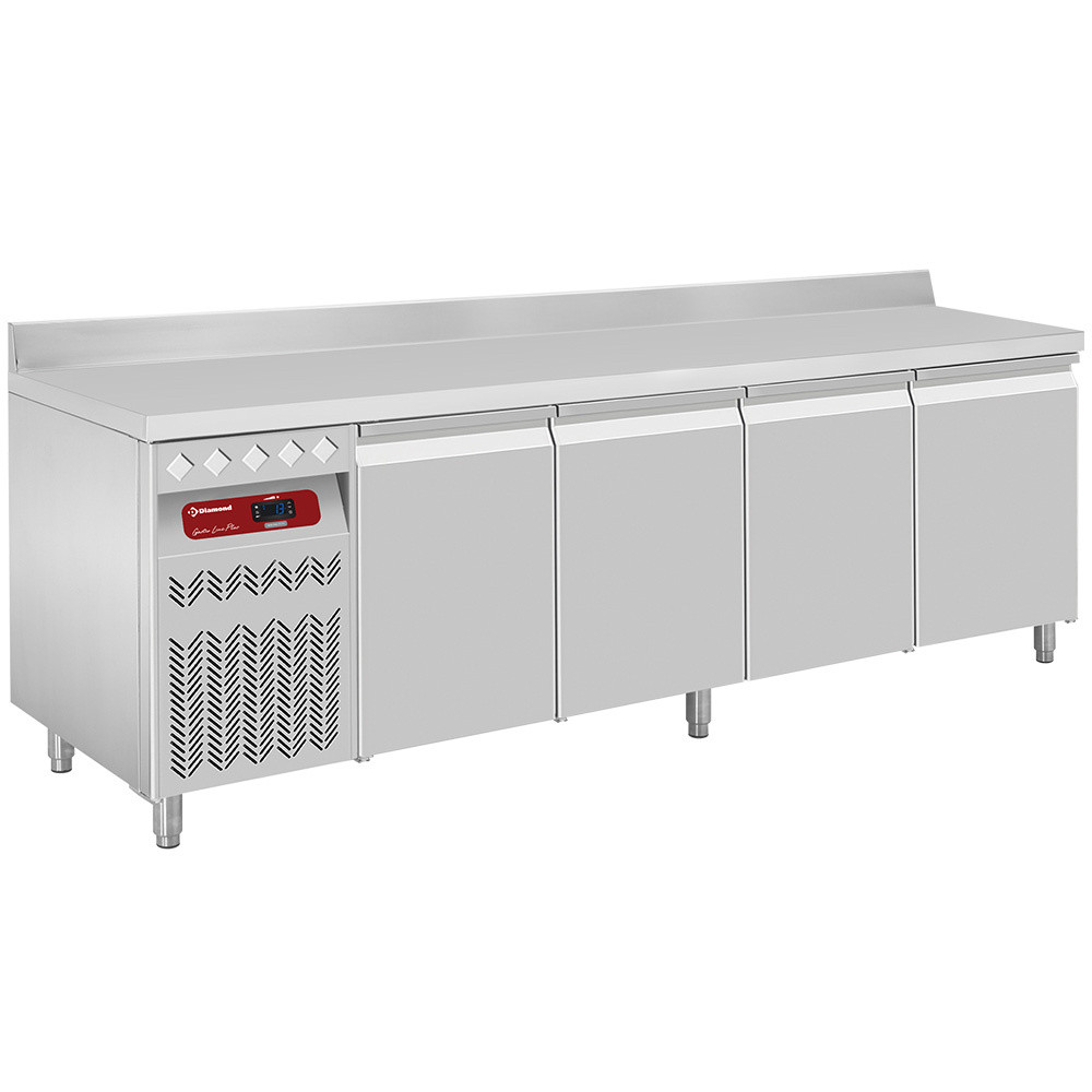 Table frigorifique murale DIAMOND 4 portes 550L - Groupe à gauche