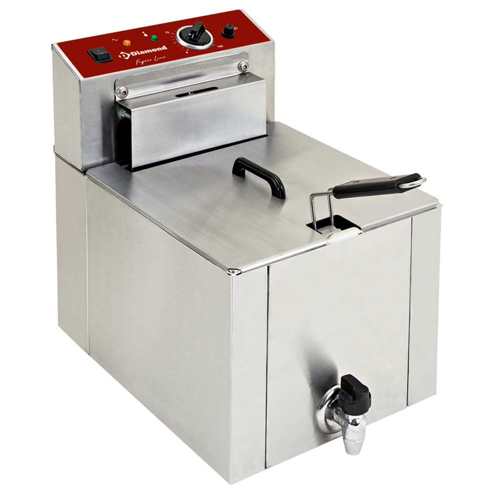 Friteuse électrique DIAMOND S-POWER 12L avec robinet - Professionnelle