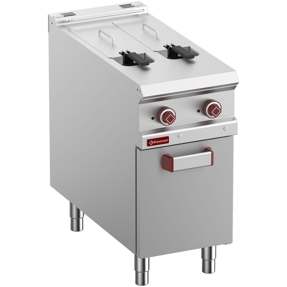 Friteuse DIAMOND 2 cuves 8L - Professionnelle avec meuble fermé