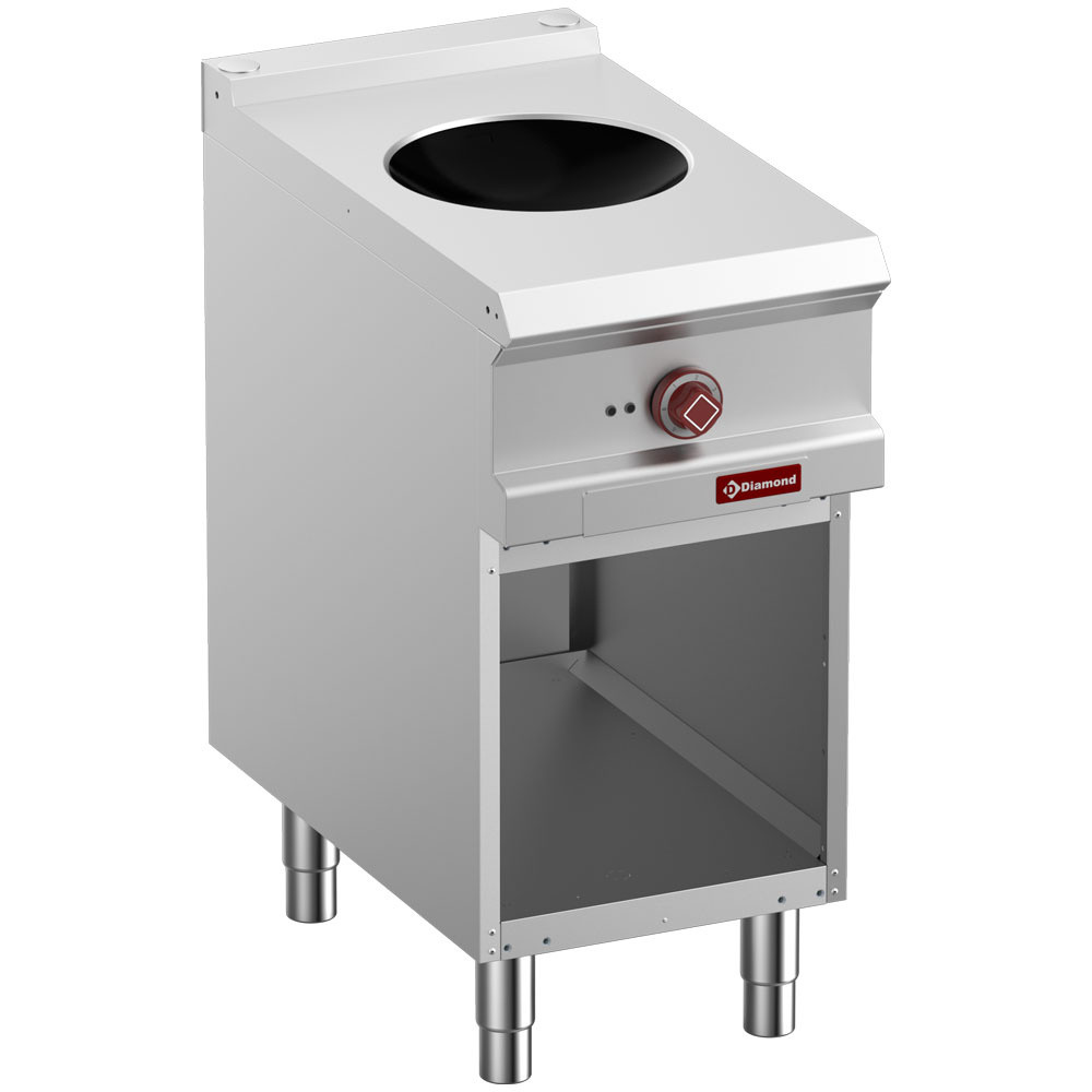 Wok à induction DIAMOND sur armoire ouverte - Cuisine professionnelle
