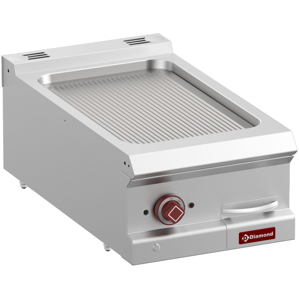 Plaque électrique rainurée DIAMOND - Module 1/2 pour cuisine pro