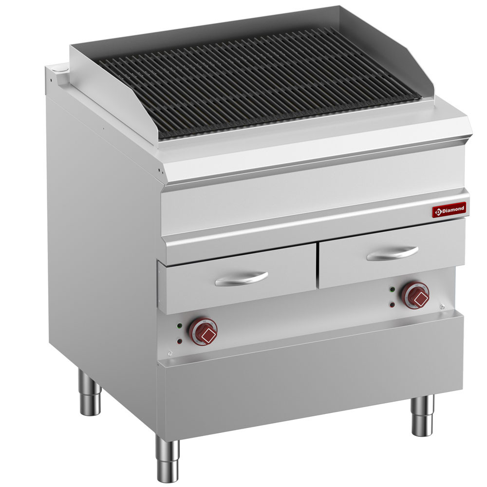 Grill Vapeur électrique DIAMOND - Grille fonte double face 33,44 dm²