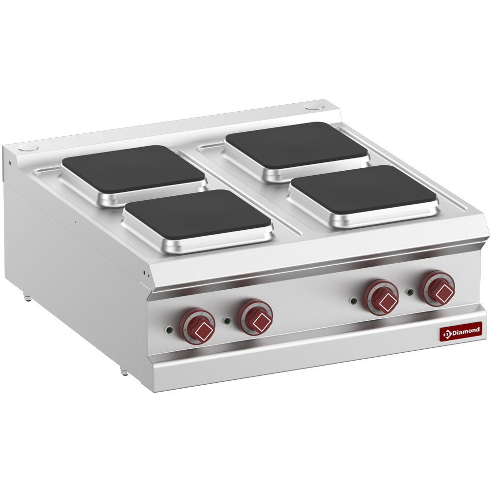Cuisinière électrique 4 plaques DIAMOND - 10,4 kW - CHR