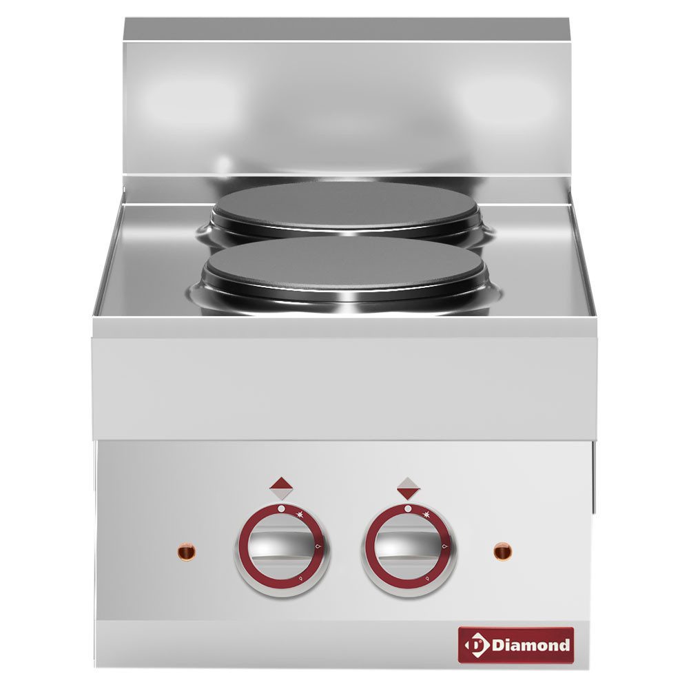 Cuisinière électrique 2 plaques DIAMOND - Professionnelle 5,2 kW