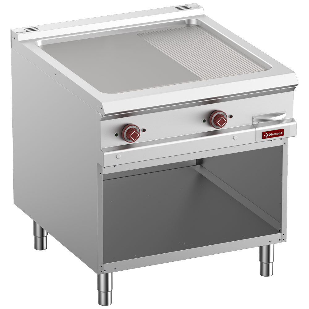 Plaque cuisson DIAMOND mixte lisse/rainurée - 14 kW triphasé