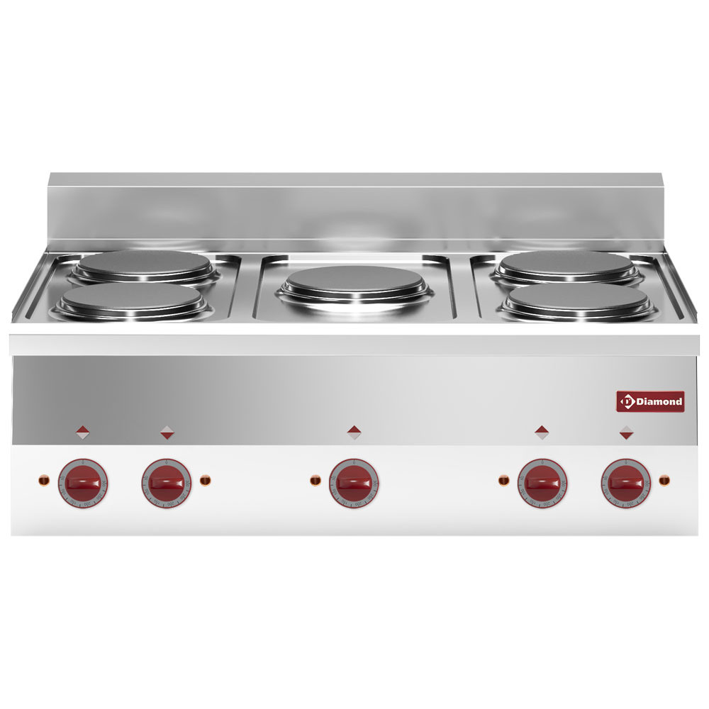DIAMOND Cuisinière électrique 5 plaques - Cuisine professionnelle inox
