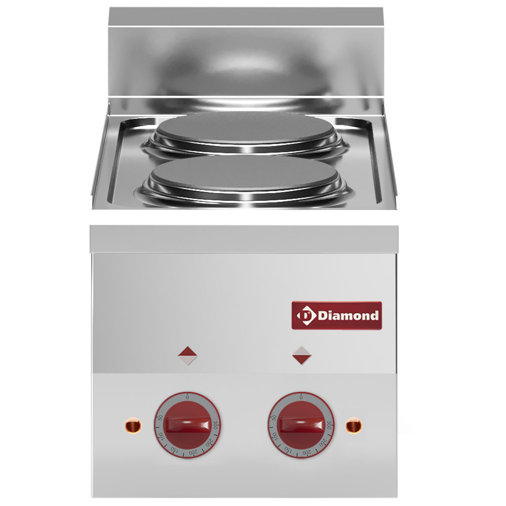 Cuisinière électrique DIAMOND 2 plaques - Professionnelle triphasée