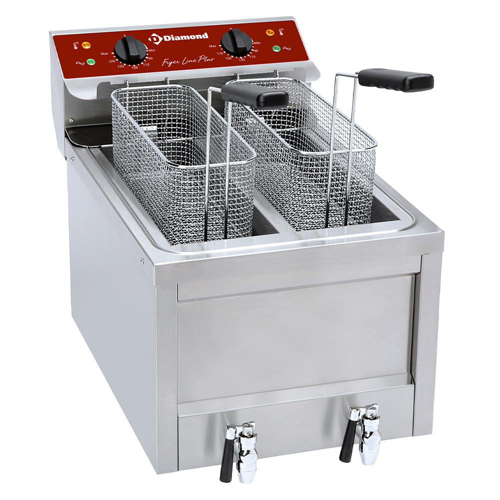 Friteuse électrique DIAMOND 2 x 8L - Professionnelle pour fast-food