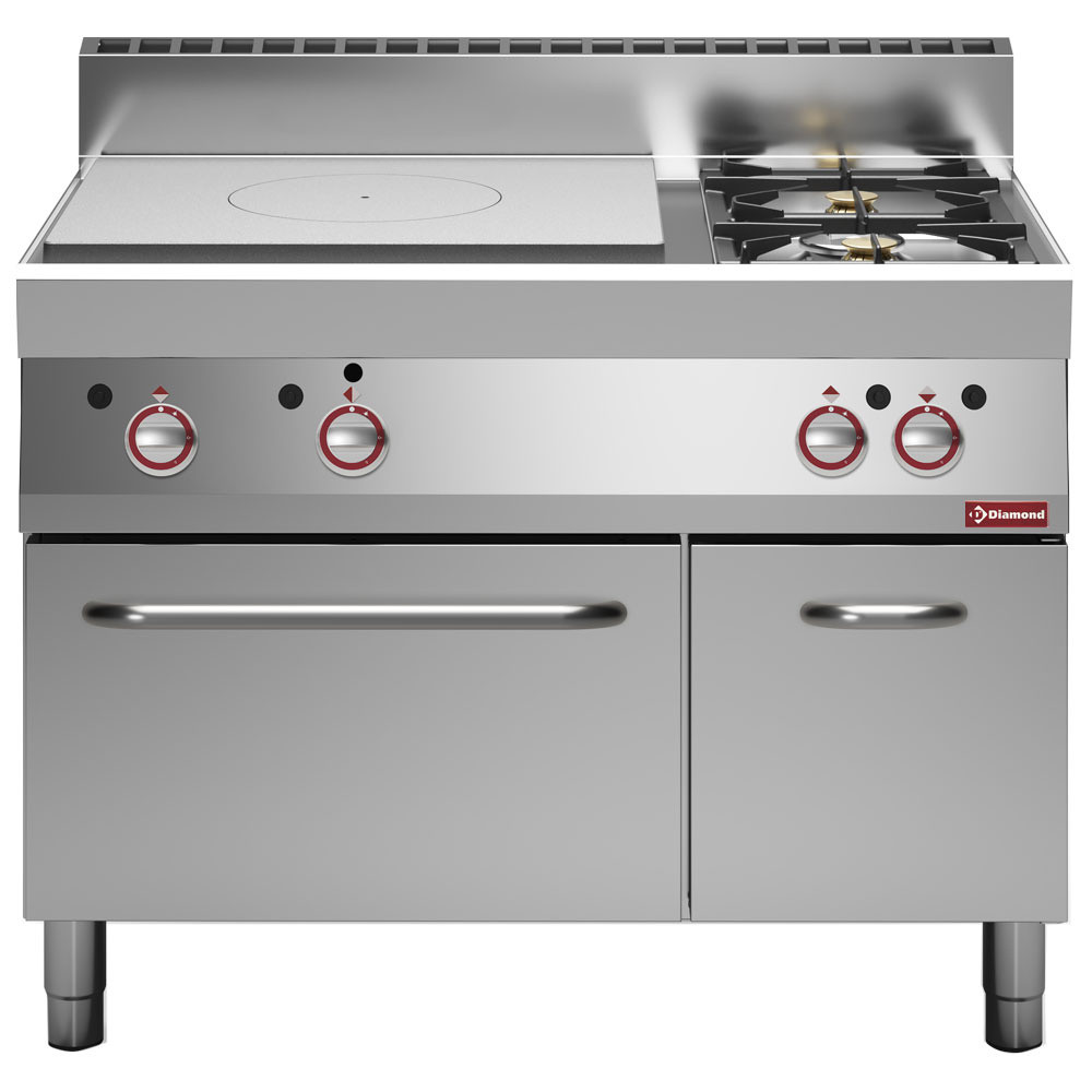 Fourneau gaz DIAMOND avec plaque coup de feu, 2 brûleurs vifs et four