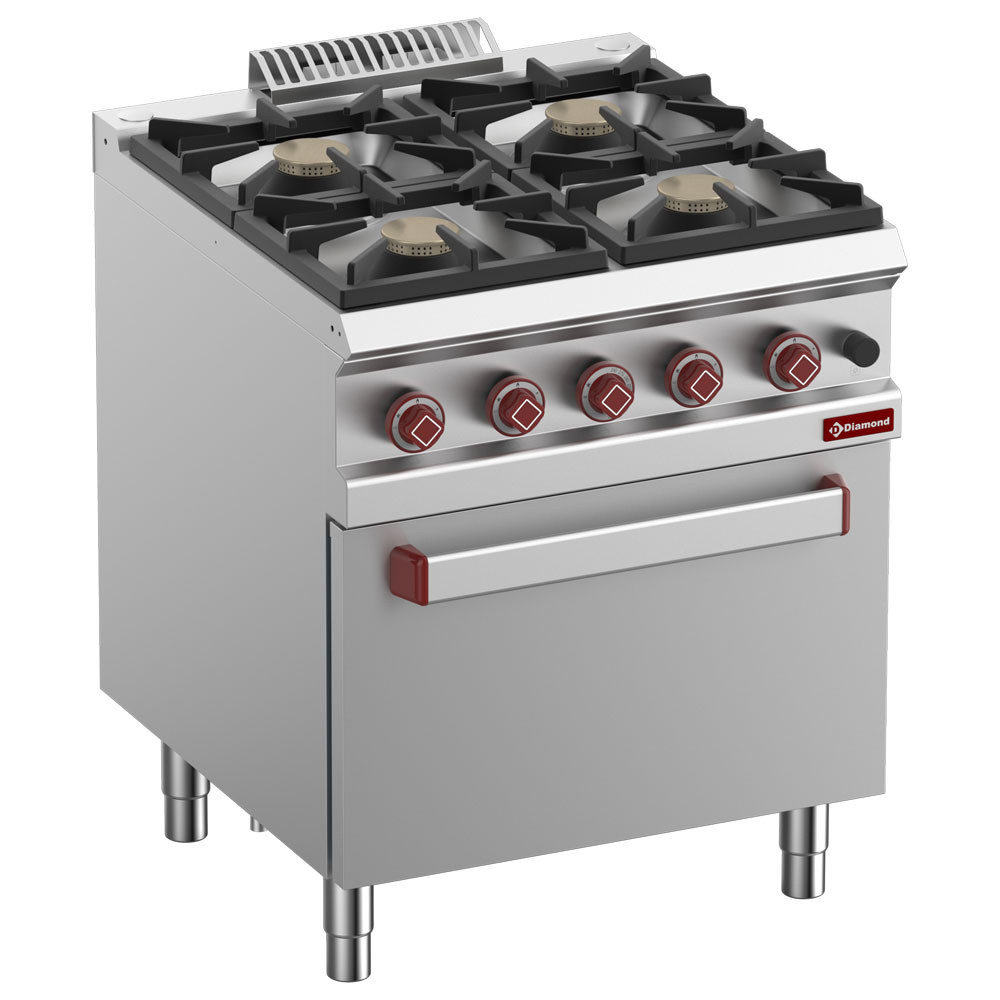 Fourneau 4 feux DIAMOND - Cuisine professionnelle gaz naturel GN 2/1