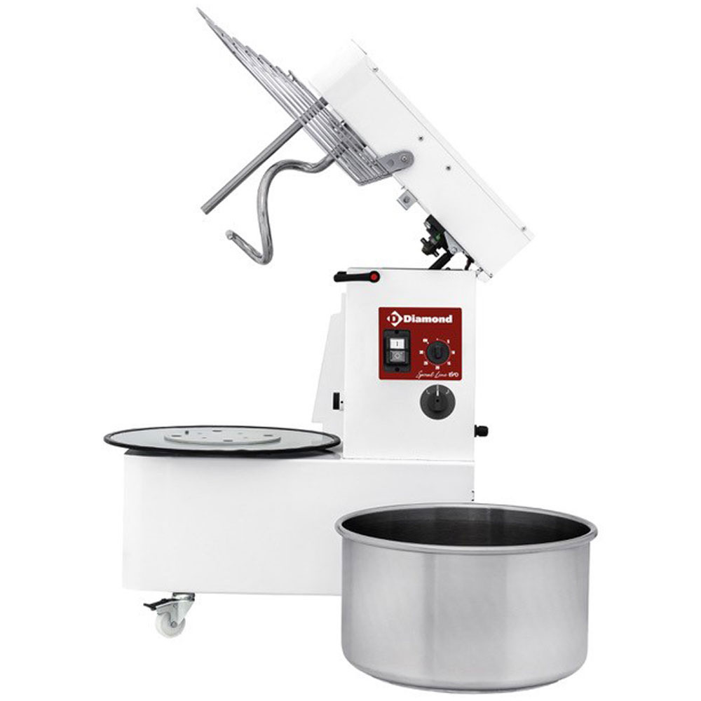 Pétrin spirale DIAMOND 33L tête relevable, cuve amovible, timer