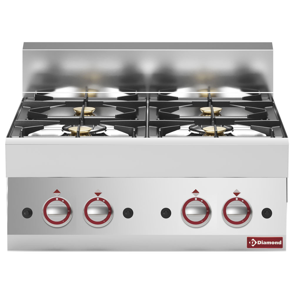 Cuisinière gaz DIAMOND 4 feux vifs - Top professionnel pour cuisine