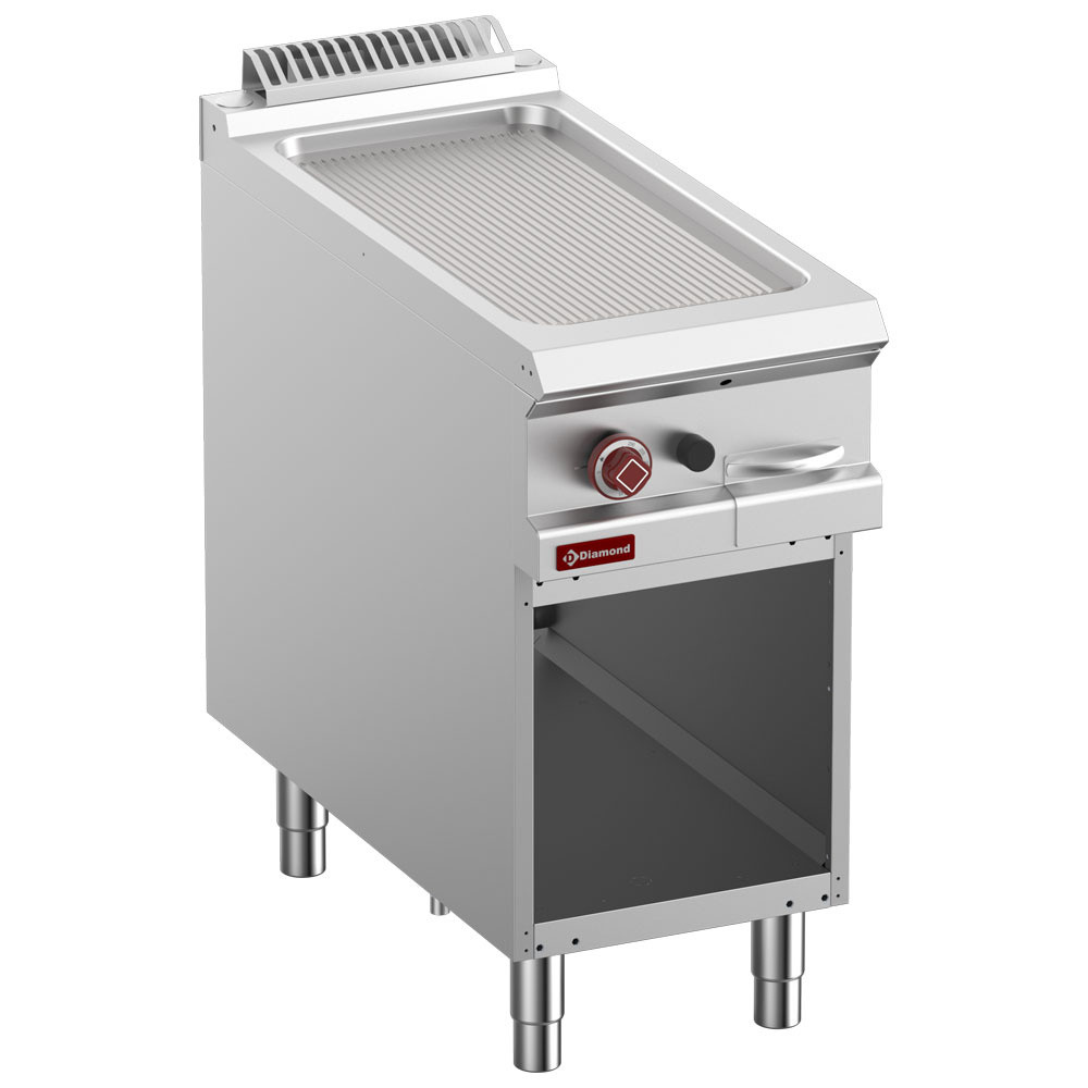Plaque de cuisson gaz rainurée Diamond - Module 1/2 professionnel