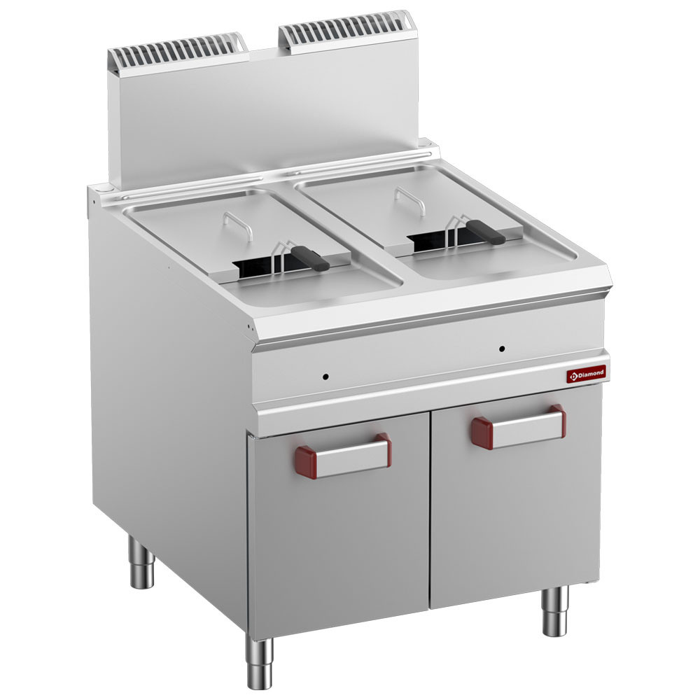 Friteuse gaz DIAMOND 2 cuves 18L (2x18kW) - Meuble fermé professionnel