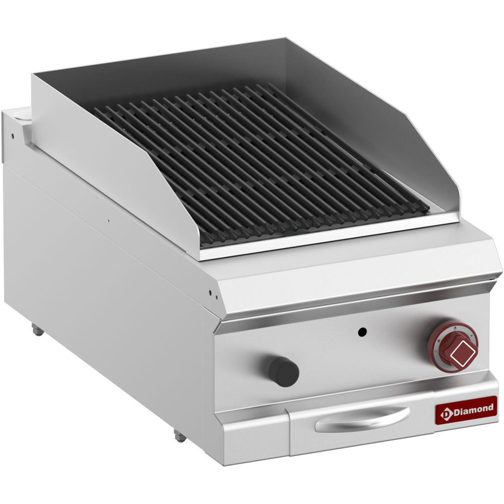 Grill pierre de lave DIAMOND - Module 1/2 avec grille fonte réversible