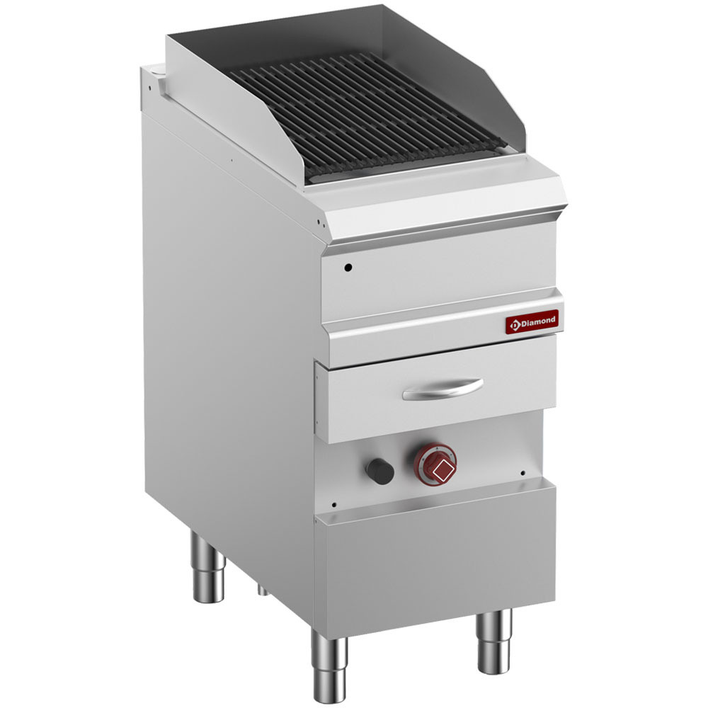 Grill vapeur gaz DIAMOND - Grille fonte double face viande/poisson