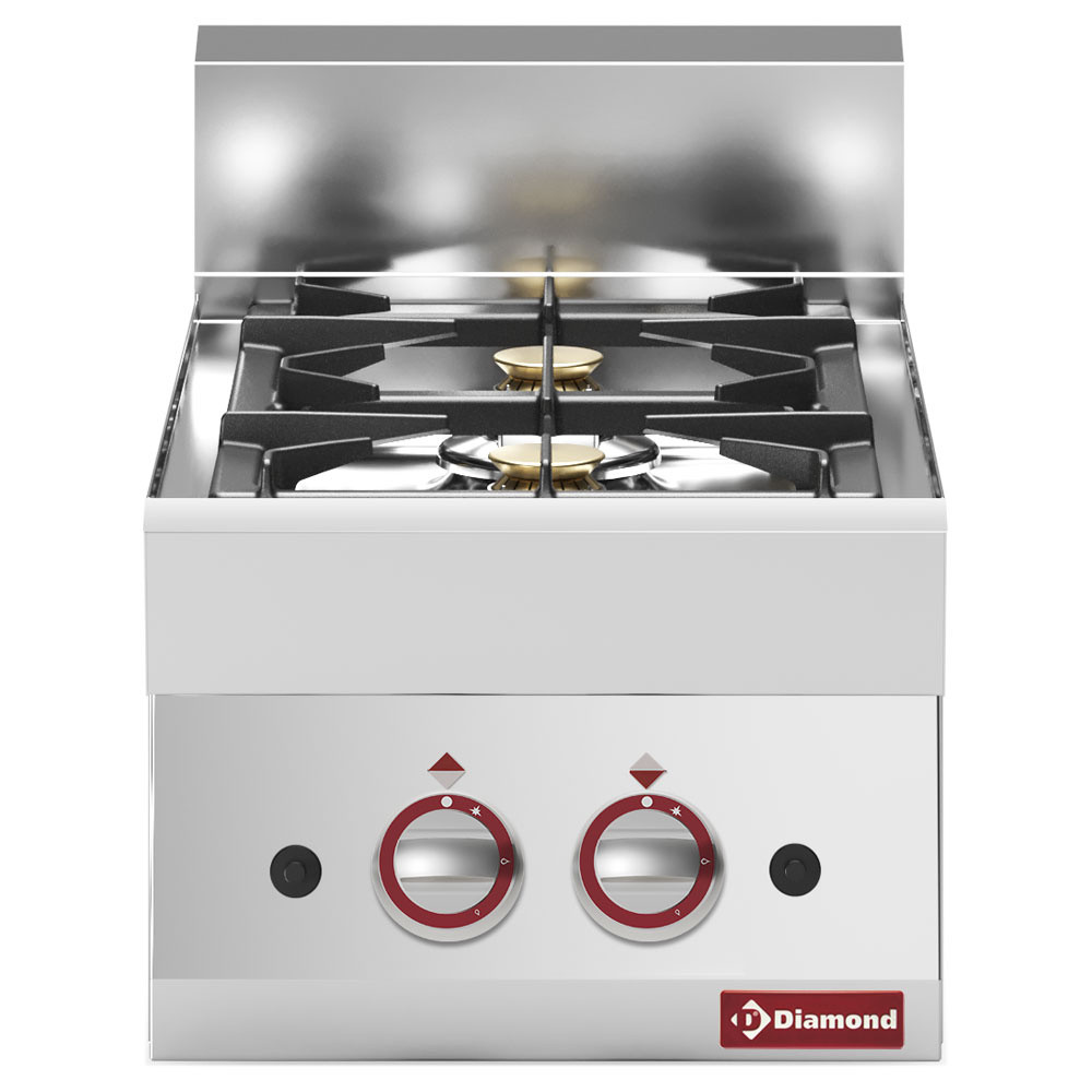 Cuisinière gaz DIAMOND 2 feux vifs - Cuisine professionnelle robuste