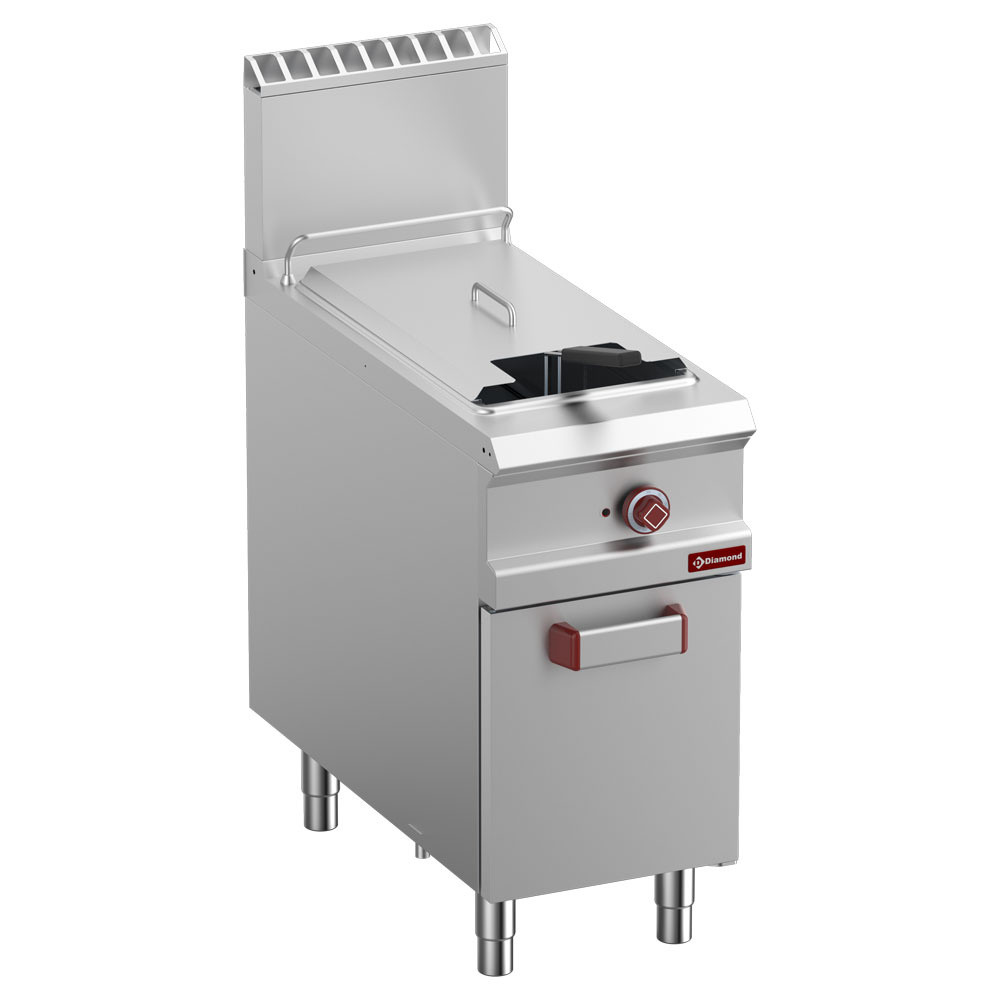Friteuse gaz Diamond 21L sur meuble fermé - Cuve Y professionnelle
