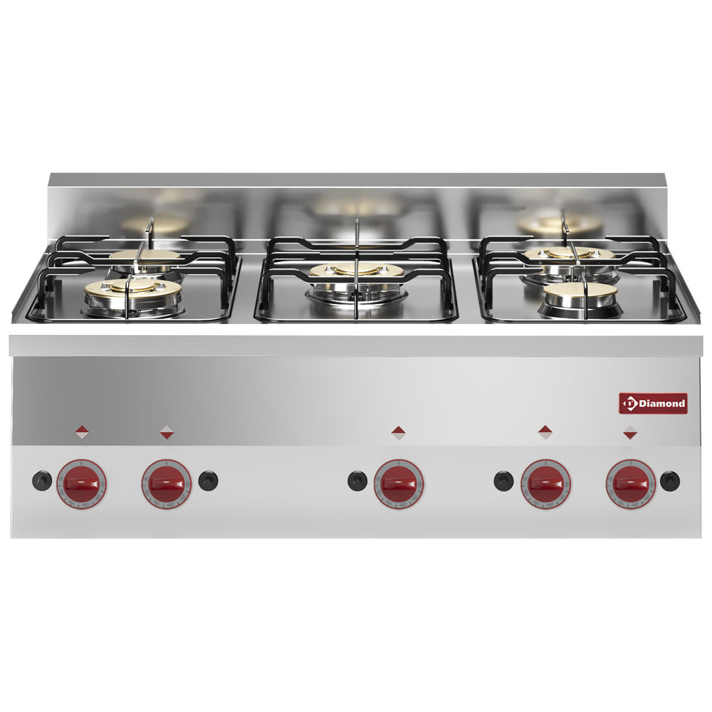 Cuisinière gaz DIAMOND 5 feux - Top professionnel pour cuisines pro