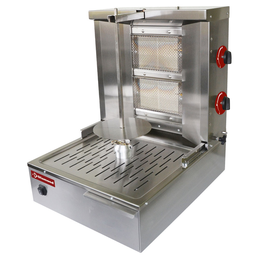 Grill gyros gaz DIAMOND 20 kg - Professionnel en acier inoxydable