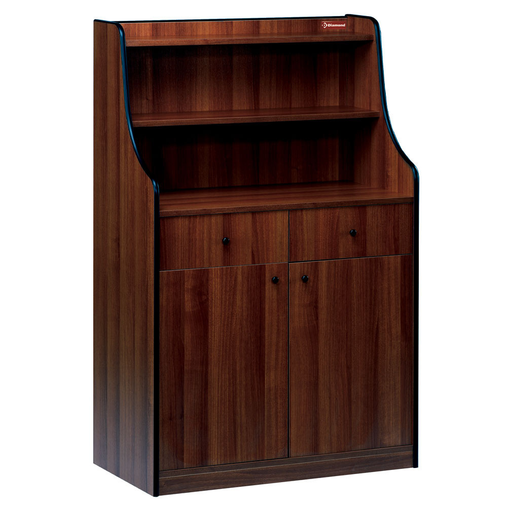 Meuble service DIAMOND Wengé - 2 tiroirs, 2 portes pour cuisine pro