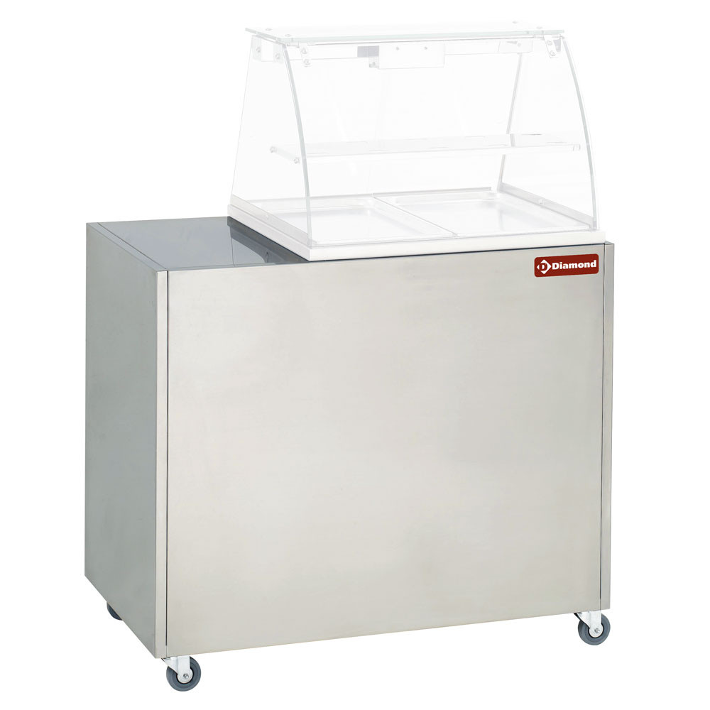 Meuble inox support vitrine VBE-211 sur roulettes - DIAMOND