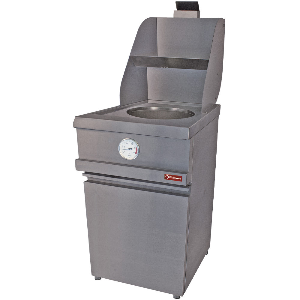 Friteuse gaz DIAMOND HEAVY DUTY - Cuve ronde 13L, mécanique - 50kg/h