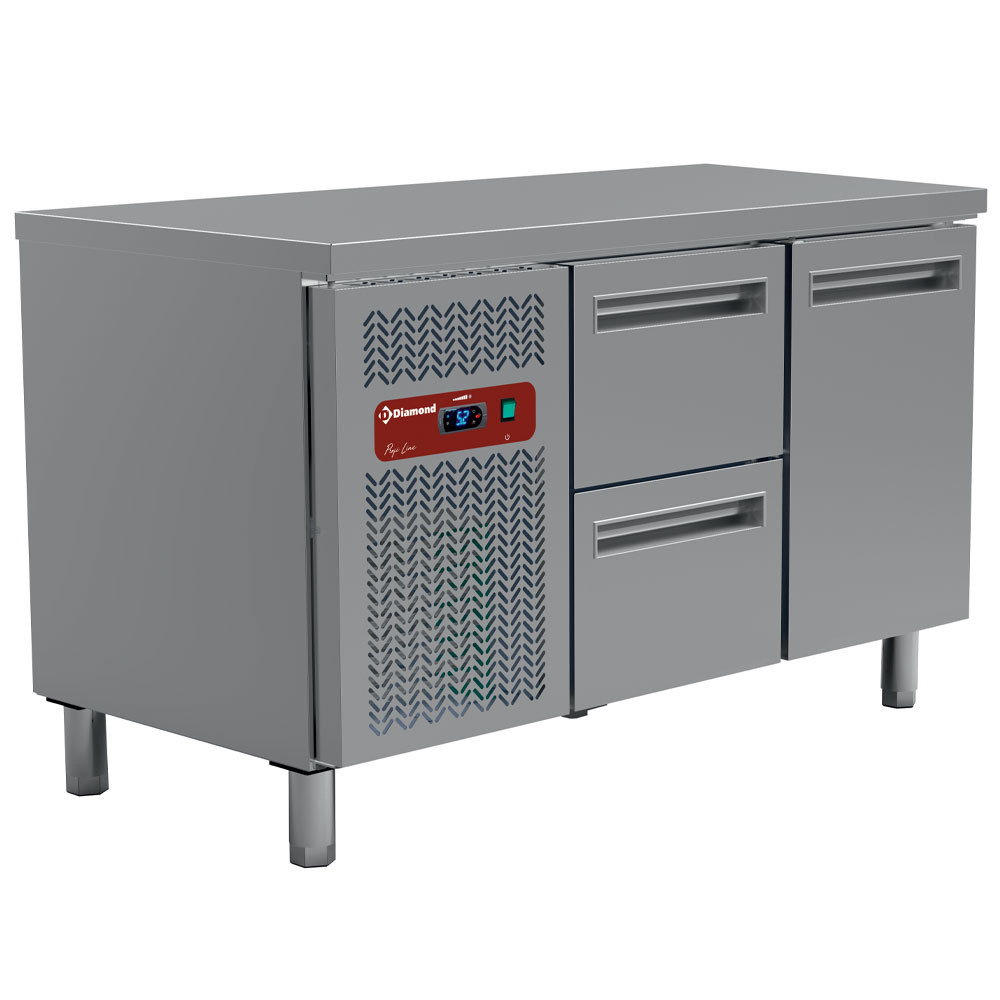 Table réfrigérée DIAMOND PROFI LINE - 1350mm - 2 portes + 2 tiroirs