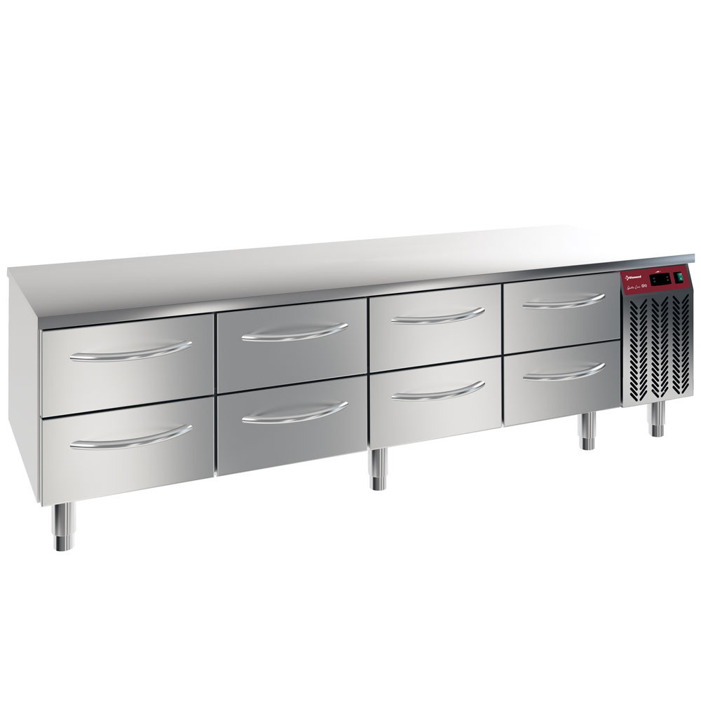 Soubassement réfrigéré DIAMOND 8 tiroirs - Professionnel gastronomie