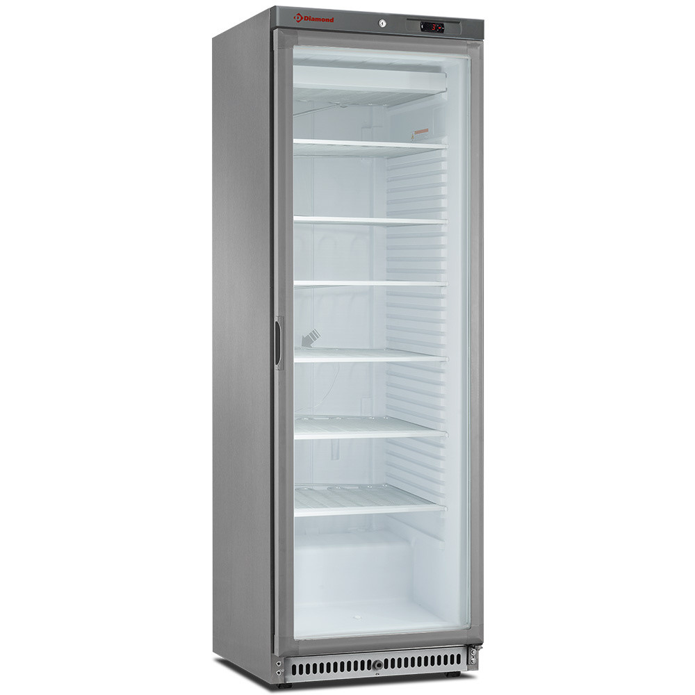Armoire congélateur Diamond 400L vitrée - Professionnel acier inox