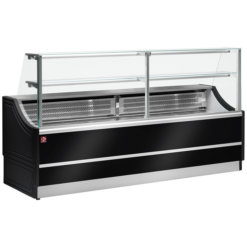 Comptoir réfrigéré Diamond OL150/B5-NN - Vitre droite 90° sans réserve