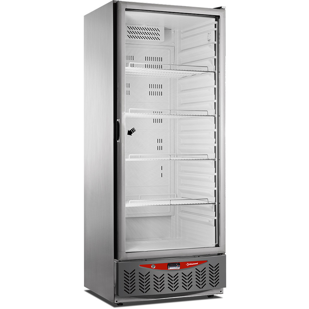 Frigo ventilé Diamond 525L - Porte vitrée - Acier inox - Professionnel
