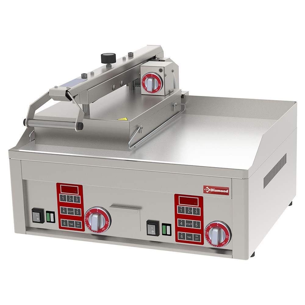 Grill Clam DIAMOND - Gril professionnel chromé 3 zones 230V