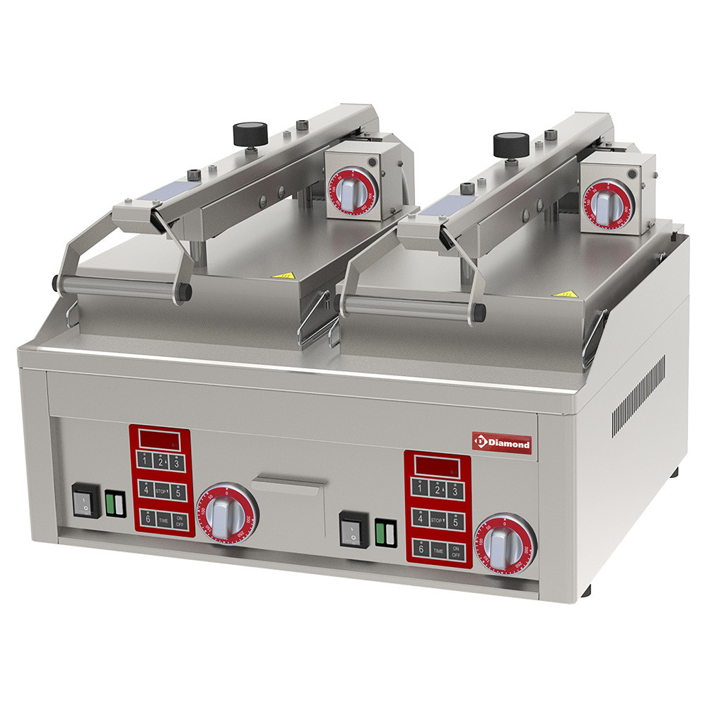 Grill Clam chromé DIAMOND PLC62/C12 - Plaque de cuisson 12 kW 2 zones