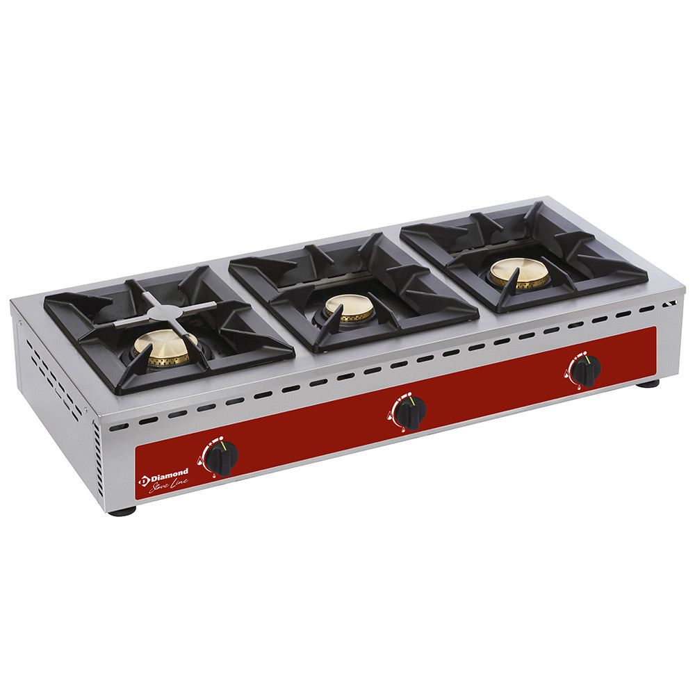 Réchaud gaz DIAMOND 3 brûleurs (7+5+7 kW) - Cuisine professionnelle