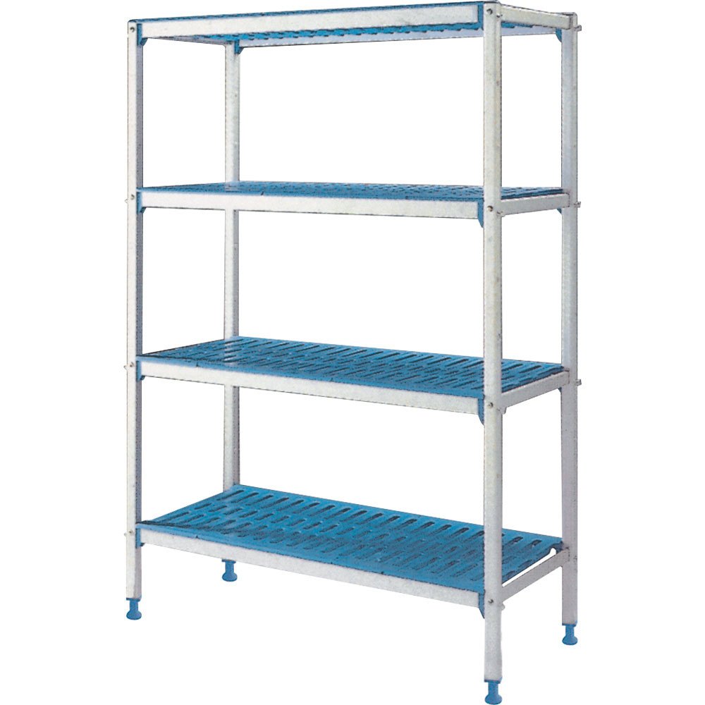 Rayonnage linéaire aluminium 4 niveaux Modular Rack Diamond