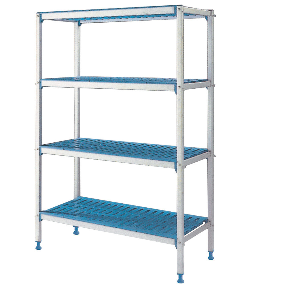 Rayonnage linéaire aluminium anodisé 4 niveaux - DIAMOND Modular Rack