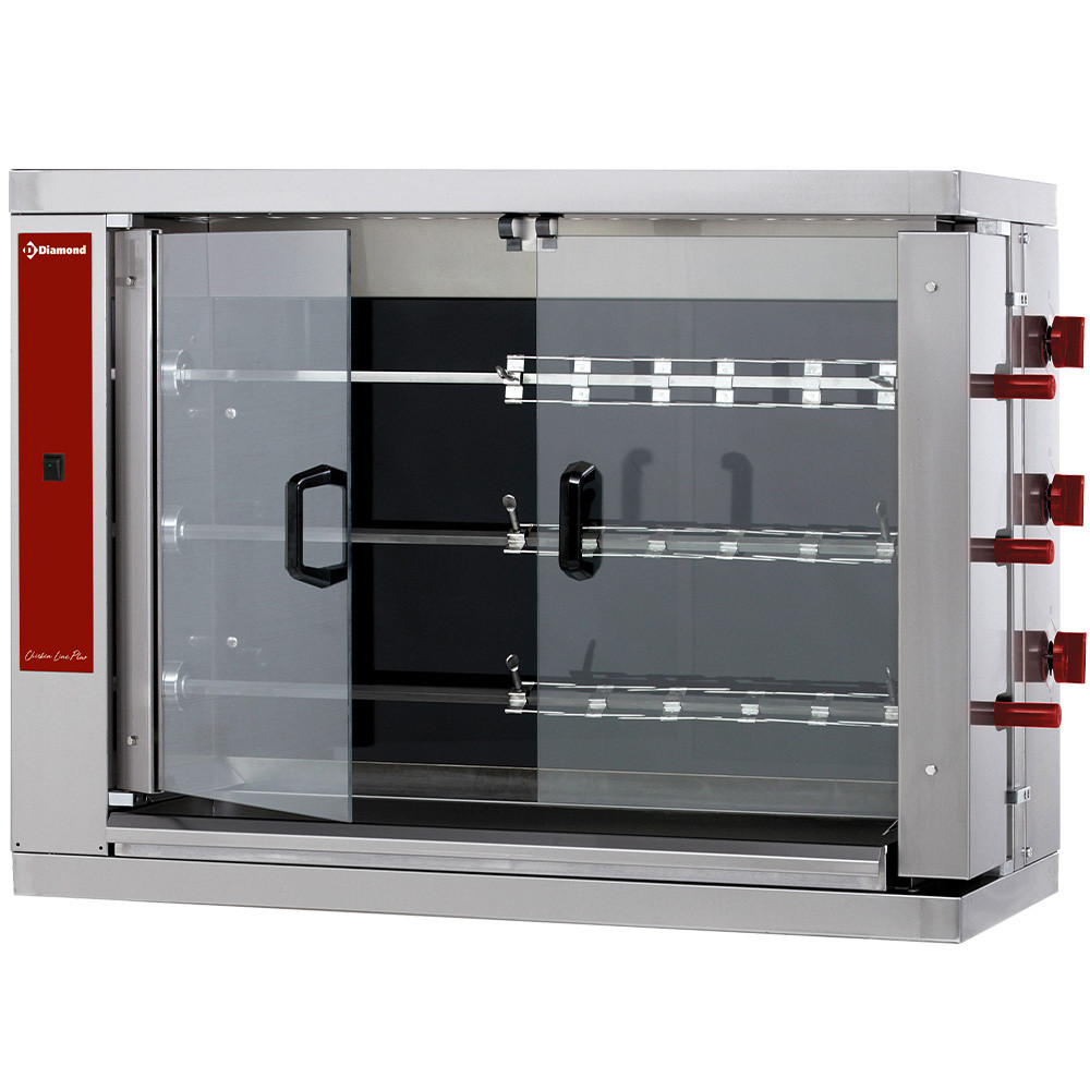 Rôtissoire électrique DIAMOND 3 broches - 18 poulets - Vitrocéramique