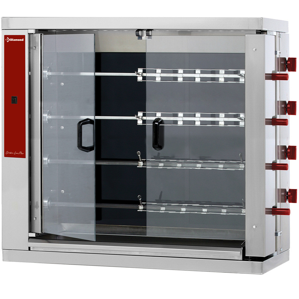 Rôtissoire électrique vitrocéramique Diamond - 4 broches (24 poulets)