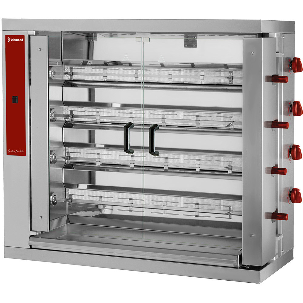Rôtissoire gaz DIAMOND 4 broches - Cuisson 24 poulets simultanés