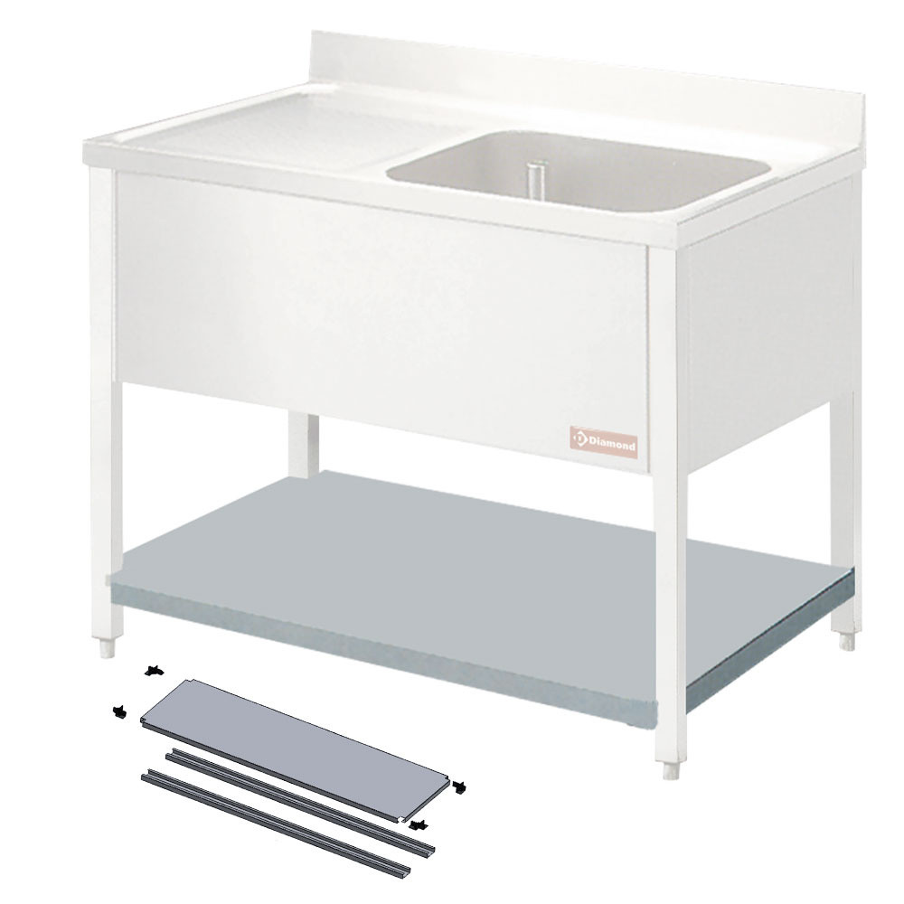 Tablette inférieure Diamond pour plonge démontable - Accessoire HORECA