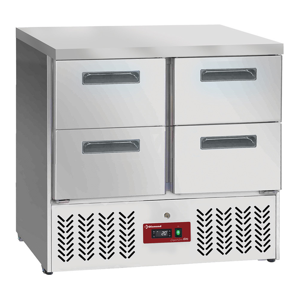 Table frigorifique DIAMOND SA26/C4 - 4 tiroirs 1/2 GN 1/1 - Classe C