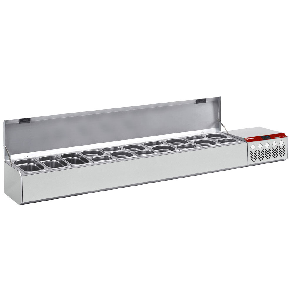 DIAMOND Structure réfrigérée GN 10x1/4 et 1x1/9 avec couvercle - Inox