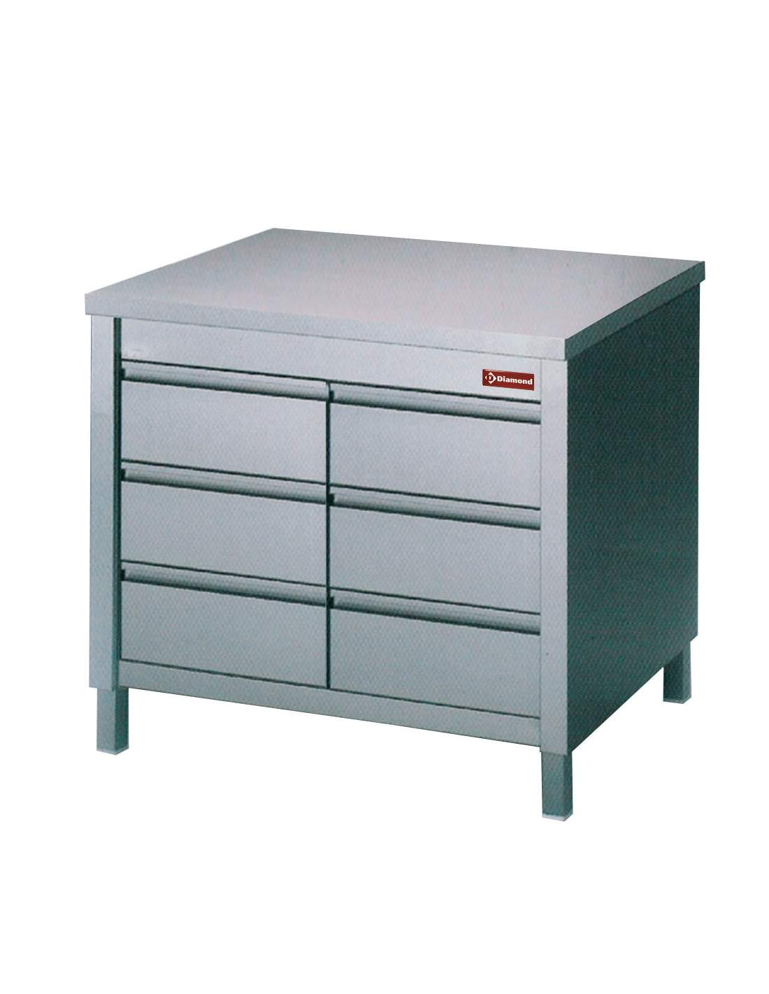 Table sur armoire DIAMOND avec 6 tiroirs GN1/1 - Professionnelle