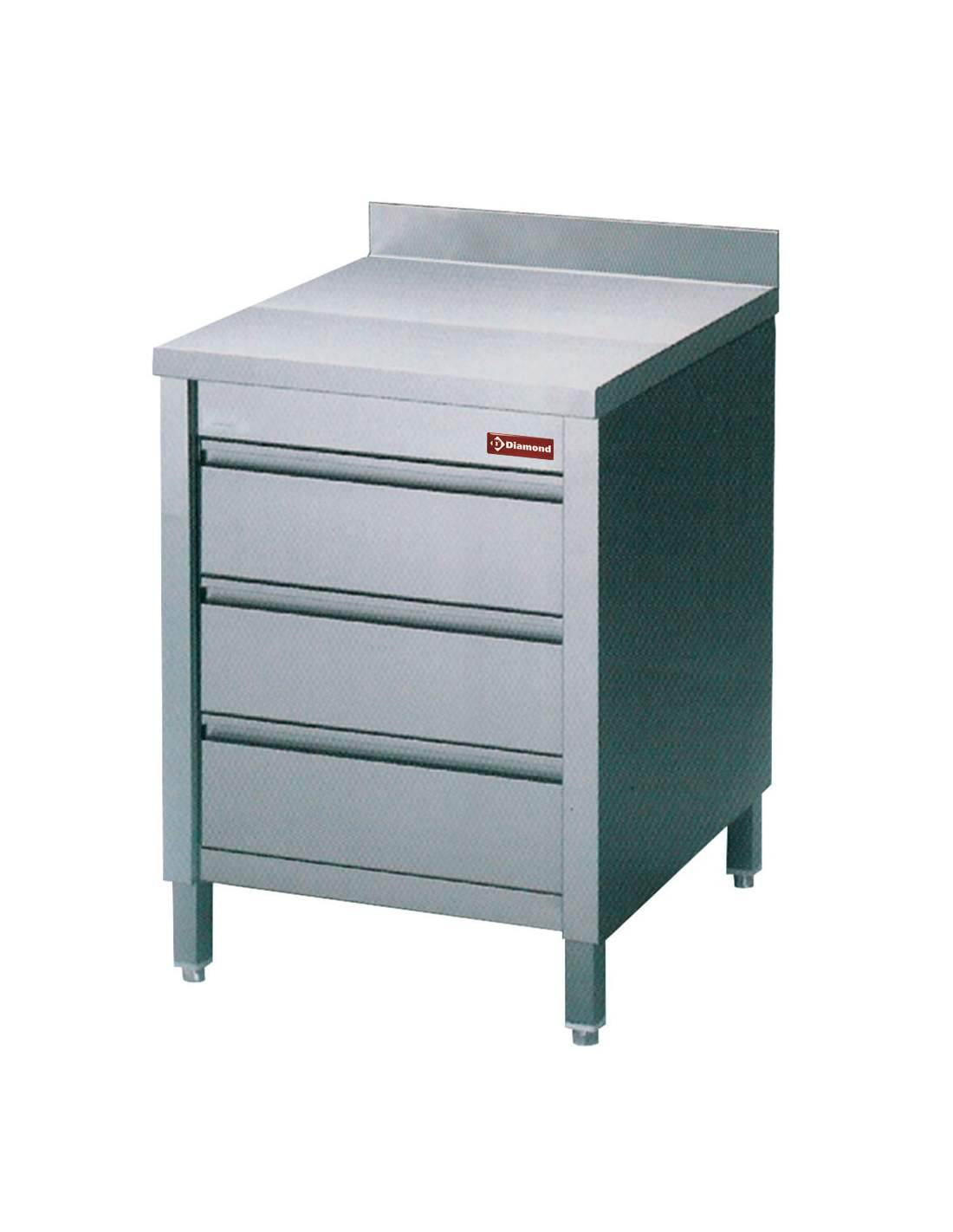 Table professionnelle DIAMOND sur armoire avec 3 tiroirs GN1/1