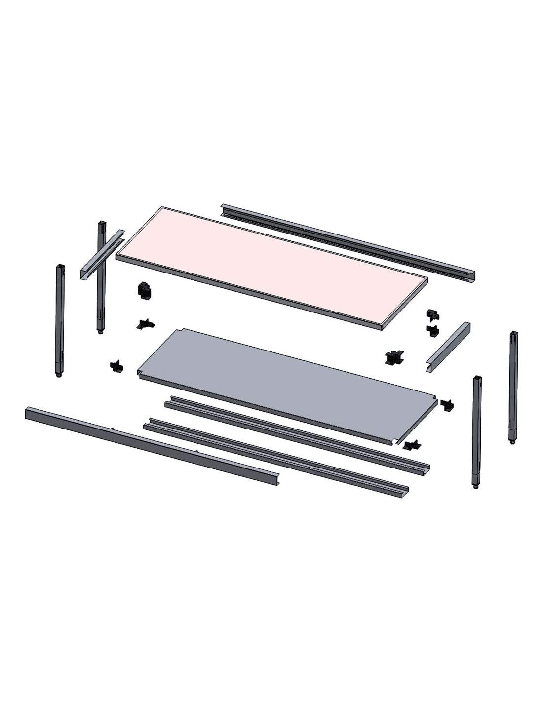 Table DIAMOND avec tablette inférieure - Professionnelle et réglable