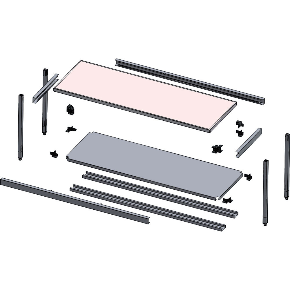 Table de travail DIAMOND TL1471/KD-D - Tablette inférieure et réglable