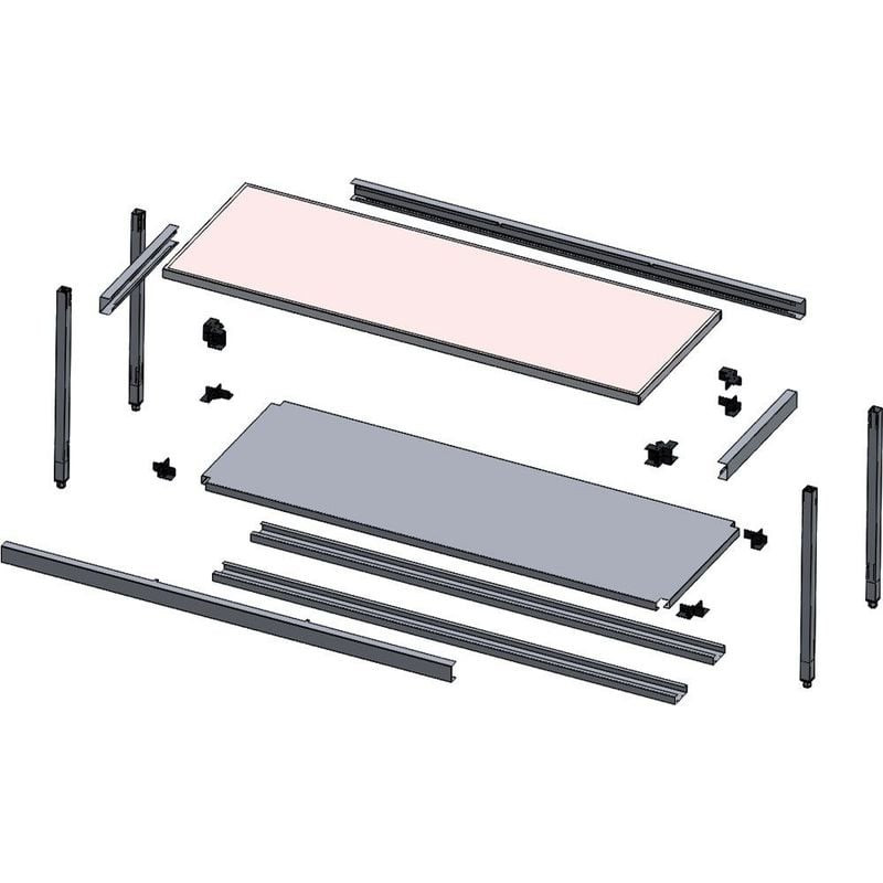 Table de travail murale DIAMOND avec tablette inférieure renforcée
