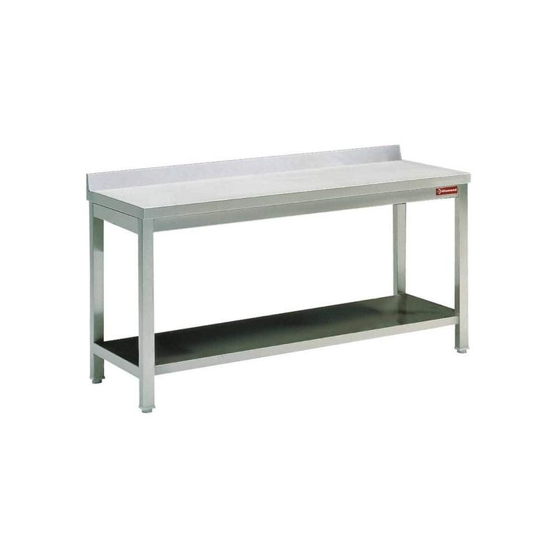 Table DIAMOND avec sous-tablette et bord arrière - Professionnelle